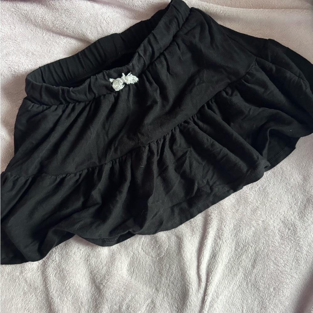 Black Ruffled Skort Girls